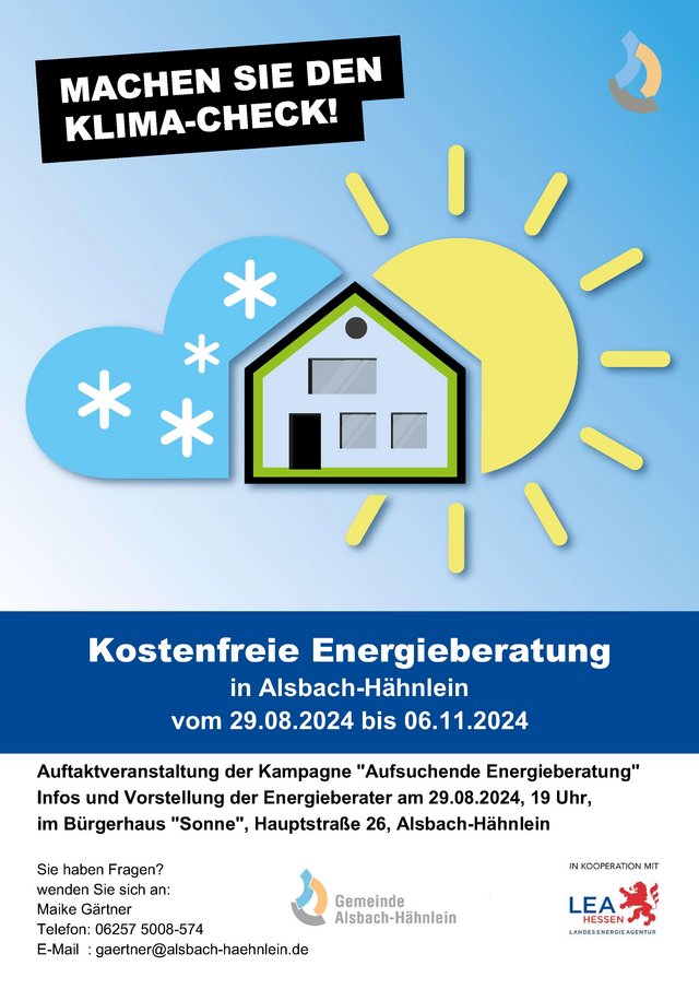 Plakat Kostenfreie Energieberatung